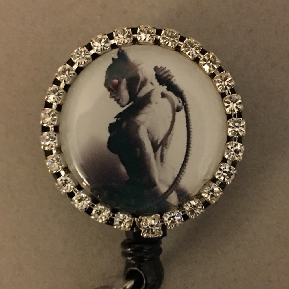 Cat Woman name badge holder $10